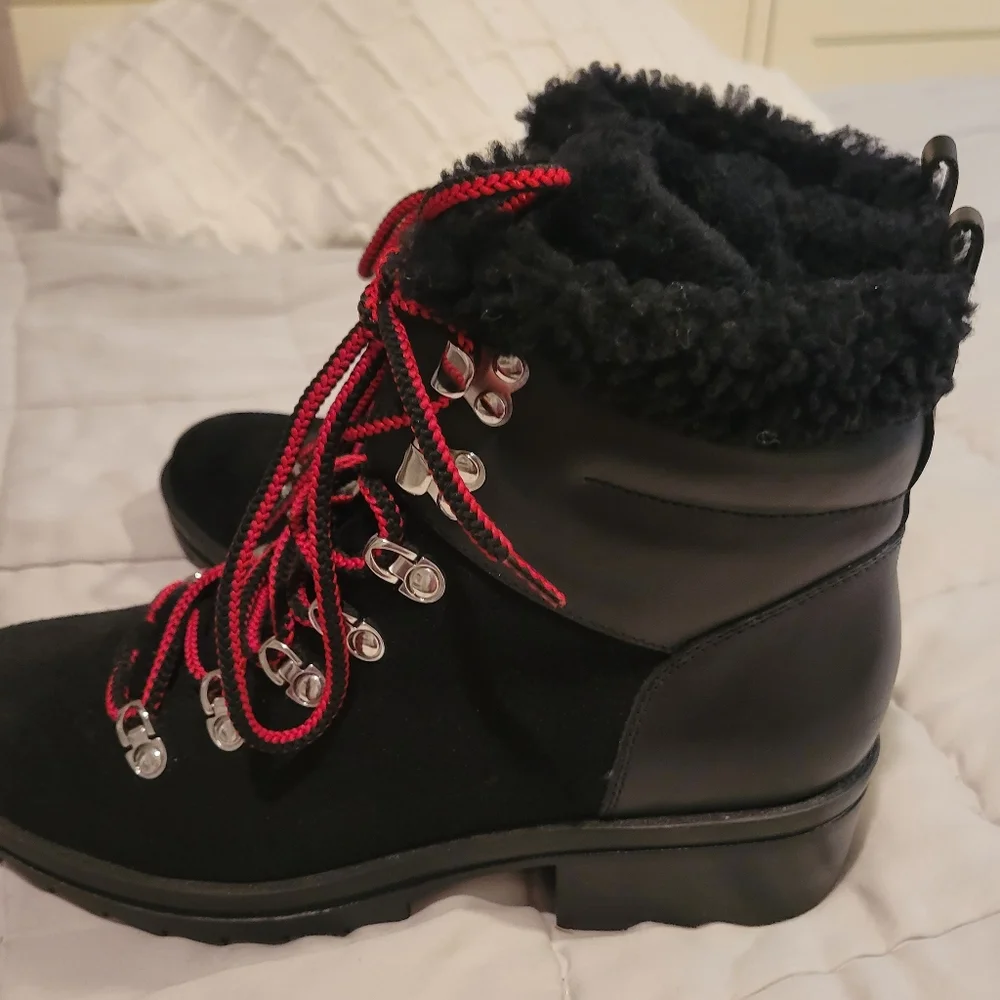 Marc Fisher LTD Suede and Sherling Boots - Picture 2 of 7